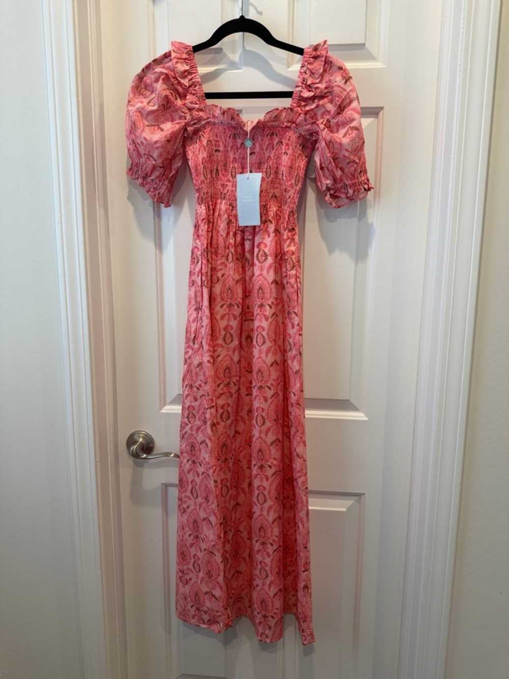 Hill House Scarlett Nap Dress pink palm ikat xxs matching girl sold separately - Picture 4 of 9